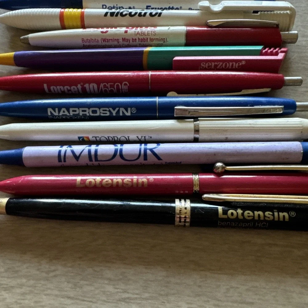Rx Pharmacy Promotional Ballpoint Pens Lot Of 29 Ambien Lotensin Nicotrol Biaxin